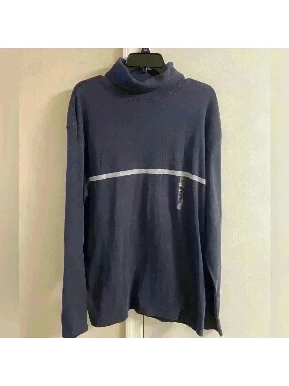 Gap Turtle Neck Top Fitted Navy Blue Cotton XXL